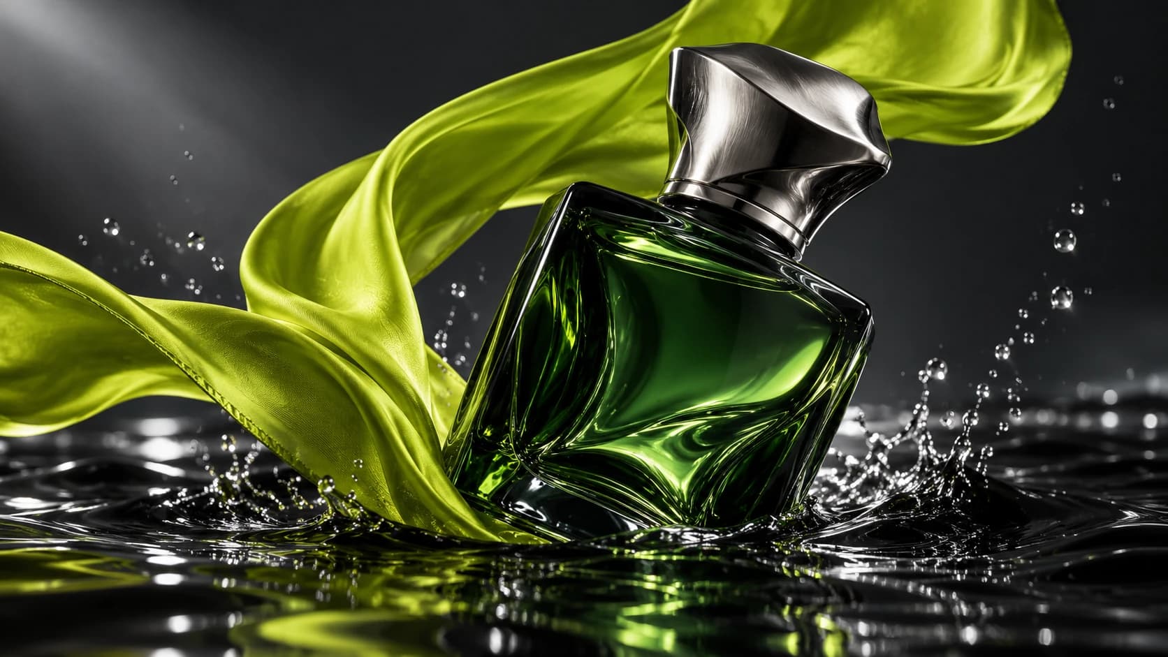 Emerald perfume campaign created with Adikt